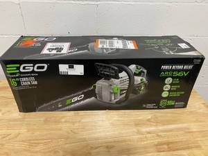 lot 12 image: EGO 16 in. 56-Volt Lithium-Ion Cordless Electric Chainsaw, 5.0 Ah Battery and Charger Included