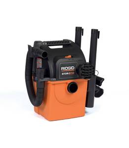 lot 15 image: RIDGID 5 Gal. 5.0-Peak HP Portable Wall-Mountable WetDry Shop Vacuum with Filter, Hose and Accessories