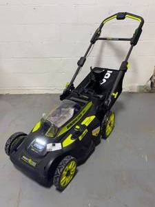 lot 18 image: RYOBI 20 in. 40-Volt Brushless Lithium-Ion Cordless Smart TREK Self-Propelled Walk Behind Mower w6.0 Ah Battery and Charger