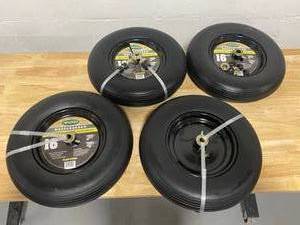 lot 21 image: Lot Of 2 FARM AND RANCH 16 in. No Flat Wheelbarrow Replacement Tire (2-Pack)