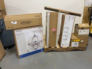 lot 42 image: Mixed Lot Of Lighting PROGRESS LIGHTING, HOME DECORATORS COLLECTION, COMMERCIAL ELECTRIC. Chandelier, Sconce and MORE.