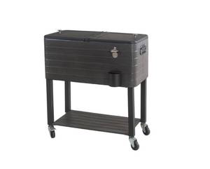 lot 70 image: 80QT Gray Wood Grain Finish Cooler