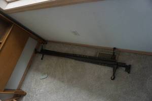 lot 22 image: Twin Size Wood Head Board With Bed Frame