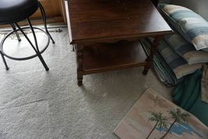 lot 37 image: Wood End Table and Book Shelf