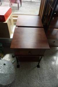lot 39 image: Set of  - 3 Contemporary Design End Table With Upright Storage Shelving
