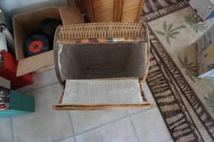 lot 96 image: Vintage Upright Wicker Storage Basket