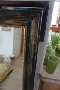 lot 57 image: Wood Framed Wall Mount Mirror