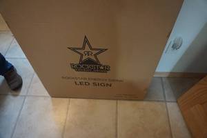 lot 67 image: Brand New In Box Rock Star Energy Lighted Sign Wall Decor