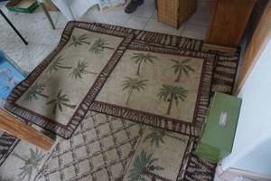 lot 97 image: Lot of Tropical Palm Tree Themed Rugs