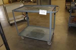 lot 1379 image: Metal Rolling Cart 2-Tier