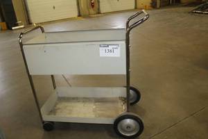 lot 1381 image: Metal Rolling Cart 2-Tier