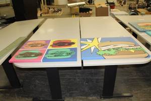 lot 1369 image: Lot of (2) Hamburger Wall Art