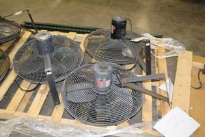 lot 1416 image: Lot of (3) Industrial Fans 26in. And Mounting Bracket 6ft.