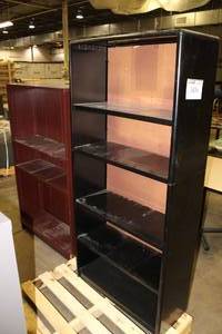 lot 1436 image: Lot of (2) Metal Bookcase, Wood Bookcase