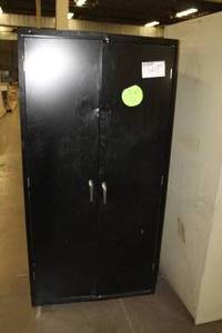 lot 1472 image: Metal Office Supply Cabinet 2-Door