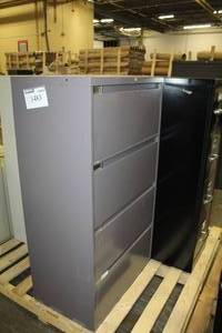 lot 1483 image: Metal Lateral File Cabinet 4-Drawer