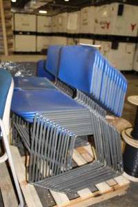 lot 1499 image: Lot of (14) Metal Frame Plastic Stacking Conference Chairs