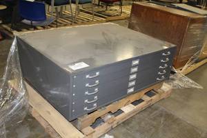 lot 1502 image: Metal Blueprint Cabinet 5-Drawer