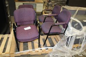 lot 1484 image: Lot of (6) Padded Office Arm Chairs