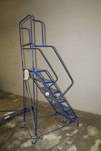 lot 1303B image: Industrial Rolling Staircase 6-step