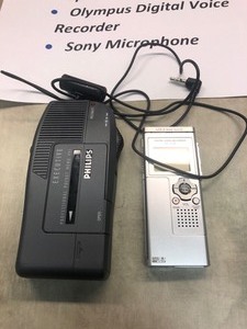 Philips Executive pocket Memo 494 MinicassetteAND OLYMPUS VOICE RECORDER WITH SONY MICROPHONE - BOTH GREAT WORKING CONDITION&nbsp PHILIPS $$