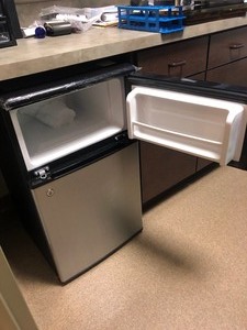 REFRIGERATOR FREEZER WITH LOCK - USED ONLY FOR COLD PACKS &amp SKIN REJUVENATION PRODUCTS - NO MEDICINES OR FOOD WERE STORED IN IT - NEEDS NEW KEY