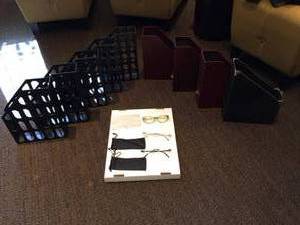 LOT OF GLASSES CHEATERS AND MAGAZINE HOLDERS