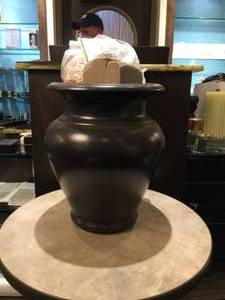 LARGE BLACK FLOWER POT URN