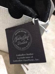 Goldenflow Studios Handblown APPLE Waterglobe with .999 Pure Fine Silver Flakes WITH ORIGINAL BOX
