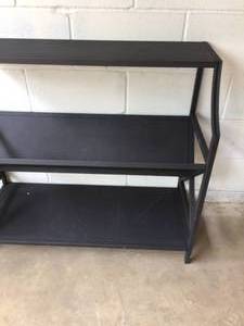 BLACK METAL 3 TIER MAGAZINE BOOK SHELF OR SHOE RACK HOLDER