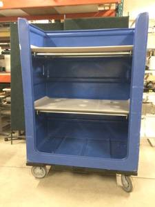 lot 58 image: MSRP $1200&nbspDura-Cast Linen Master Exchange Truck Cart - Transfer Linens & Other Items Like Flower Pots Quickly Built WDurability & Longevity -  This Transport Shelving will continue to perform for years in toughest of conditions