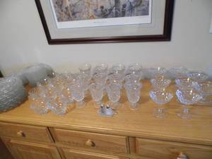 lot 29 image: Fostoria Dishes - Plates - Cups - Ice Cream Dishes