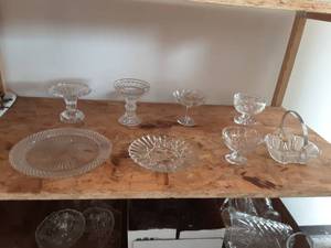 lot 10 image: Crystal Platters, Bases & Compotes
