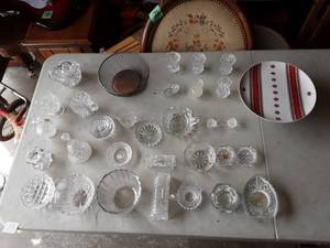 lot 13 image: Crystal Tooth Picks, Cream & Sugar, Cruets, More