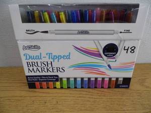 lot 76 image: New Dual Tipped Brush Markers