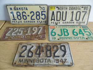 lot 135 image: Vintage License Plates