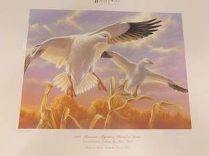 lot 42 image: 2008 MN Migratory Waterfowl Stamp Conservation Edition by Sara Stack