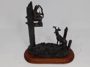lot 13 image: Custom Art Concepts Bronze Deer Hunter