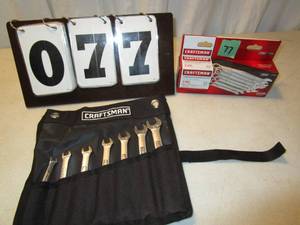 lot 77 image: Craftsman 7 pc Combination Wrench Set - Metric