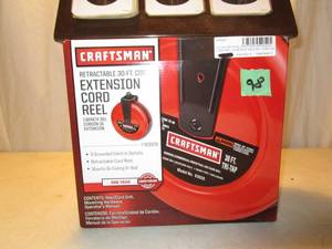 lot 98 image: Craftsman Retractable 30 ft Extension Cord Reel