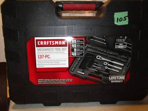 lot 105 image: Craftsman 137 pc Mechanics Tool Set
