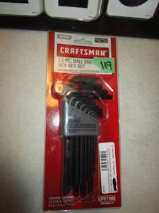 lot 119 image: Craftsman 13 pc Ball End Hex Key Set