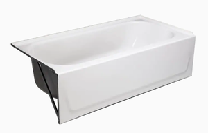 lot 51 image: New Briggs Pendant 30-in White Enameled Steel Rectangular Left-Hand Drain Alcove Bathtub