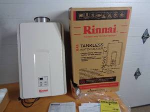 lot 21 image: Brand New Rinnai Tankless Water Heater High Efficiency 9.8 GPM Residential 199,000 BTU Natural Gas Interior