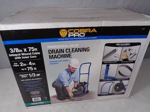 lot 24 image: Brand New Cobra Pro 38 x 75 ft Drain Auger Machine