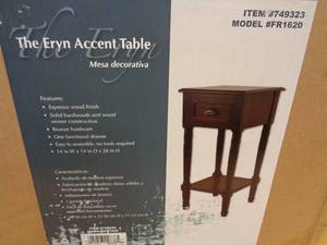 lot 67 image: New Espresso Accent Table with Drawer