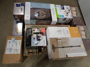 lot 86 image: Light Fixtures and Ceiling Fans - Some need repair, parts, etc. Take what you want.