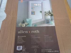 lot 90 image: Allen and Roth Wood Framed Mirror
