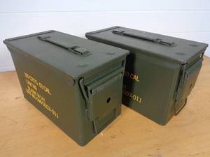 lot 93 image: Pair of 50 Cal. US Military Ammo Cans
