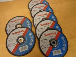 lot 148 image: 7 New 9 inch Cutting  Grinding Wheels